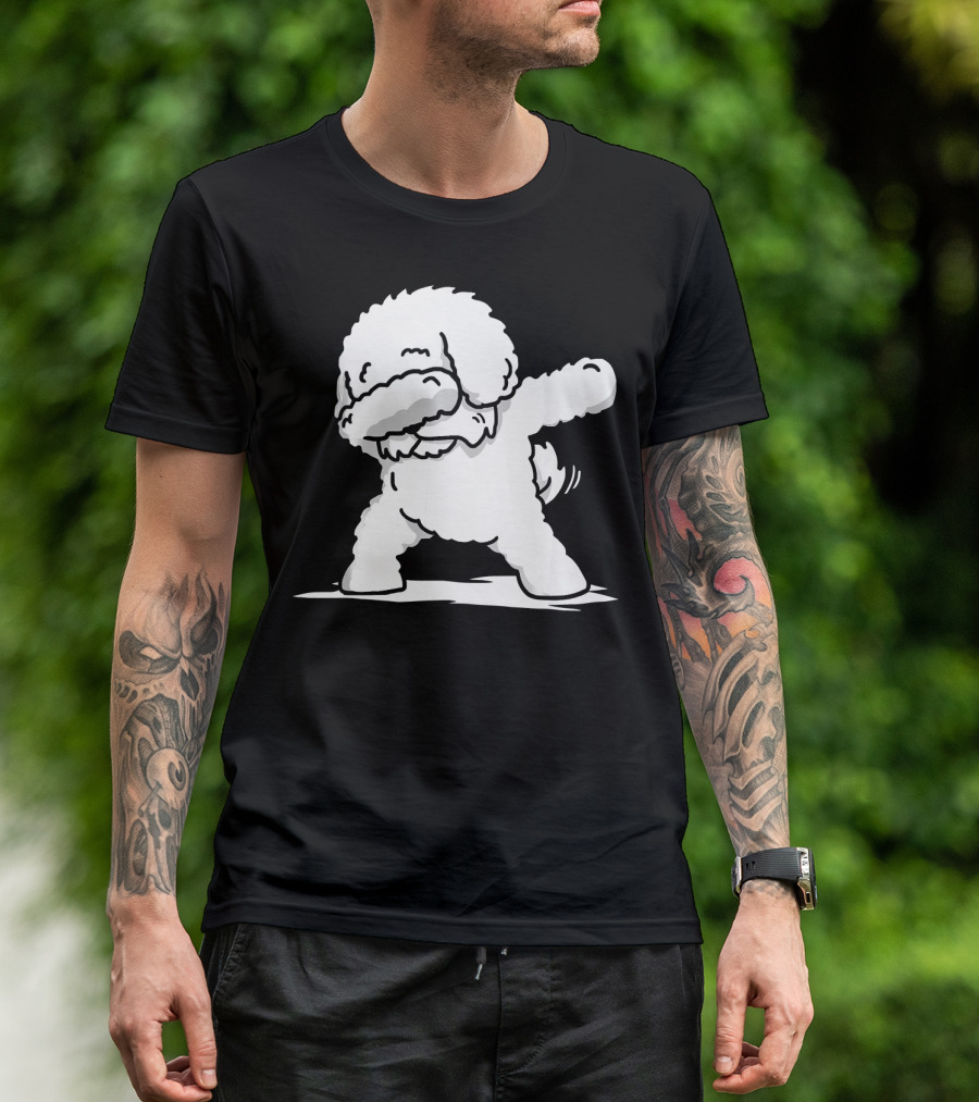 Dabbing Bichon Frise Dog Cartoon Fun T-Shirt