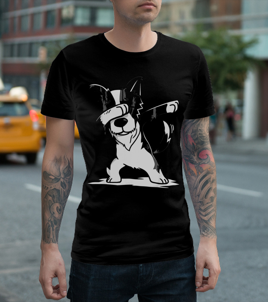 Funny Border Collie Dog Dabbing T-Shirt