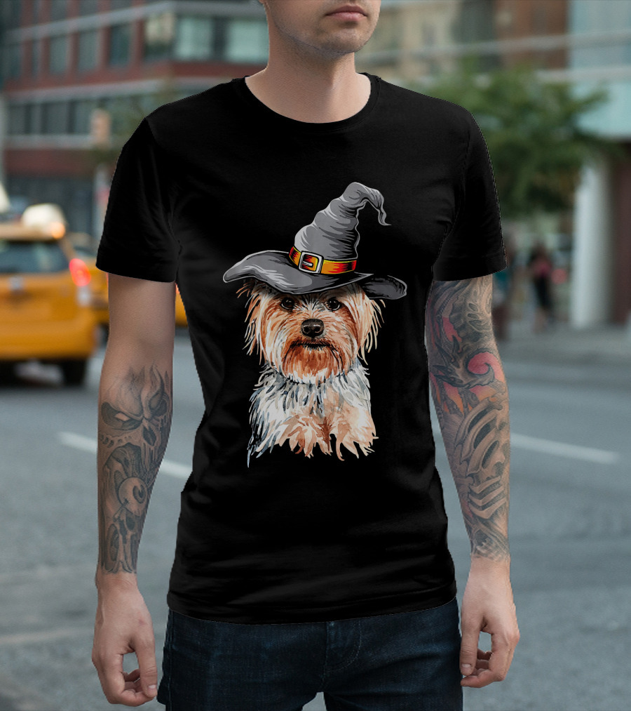 Yorkshire Terrier Witch Halloween Costume Ideas T-Shirt