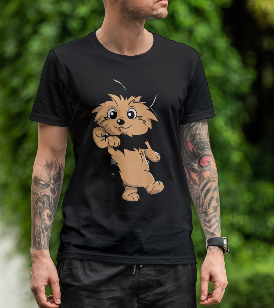 Yorkshire Terrier Cartoon Dog Dance Mode T-Shirt