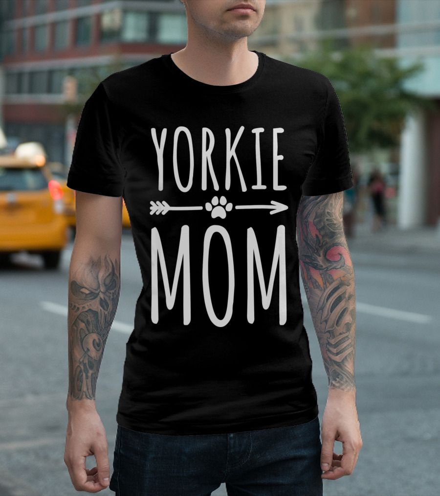 YORKIE MOM PAW PRINT ARROW T-Shirt