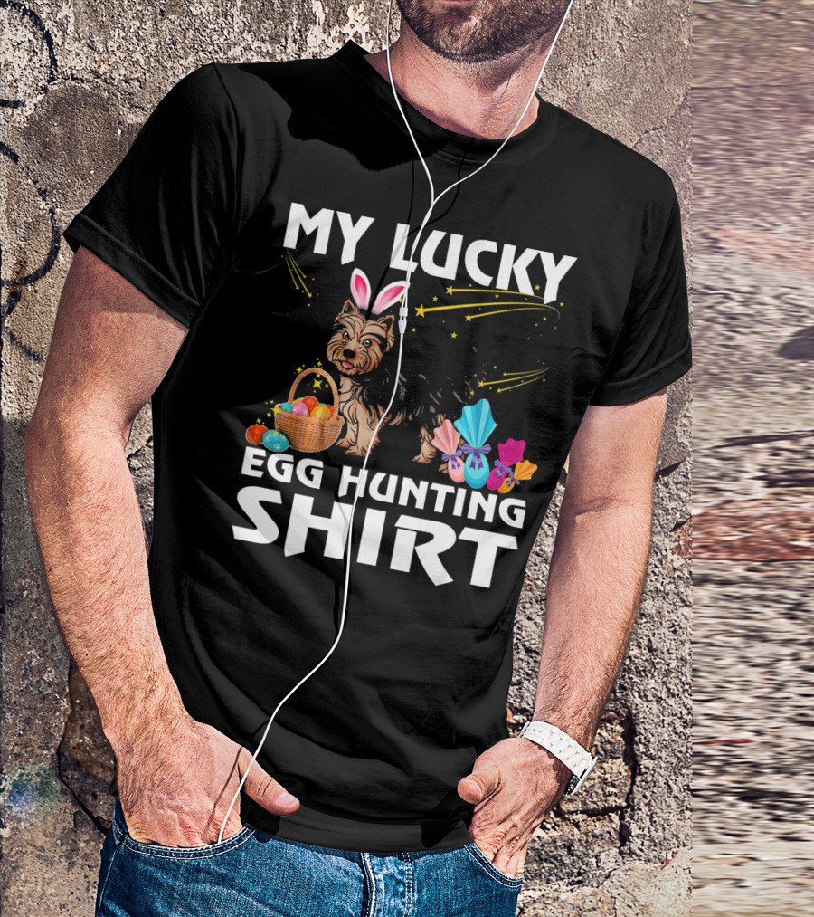 My Lucky Egg Hunting Shirt Yorkshire Terrier Dog Bunny T-Shirt