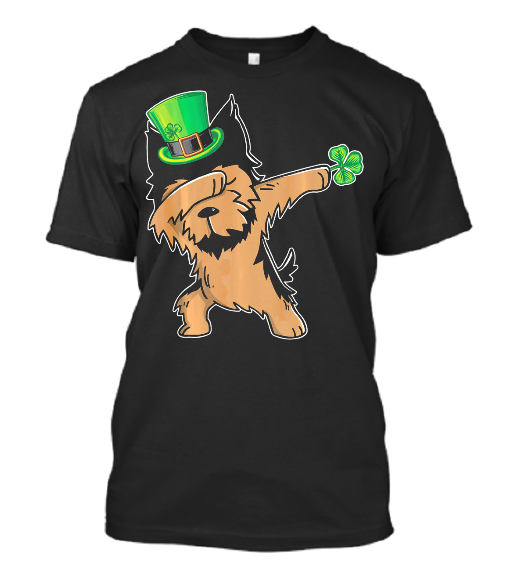Yorkshire Terrier Dabbing Dance With Shamrock Hat And Clover T-Shirt