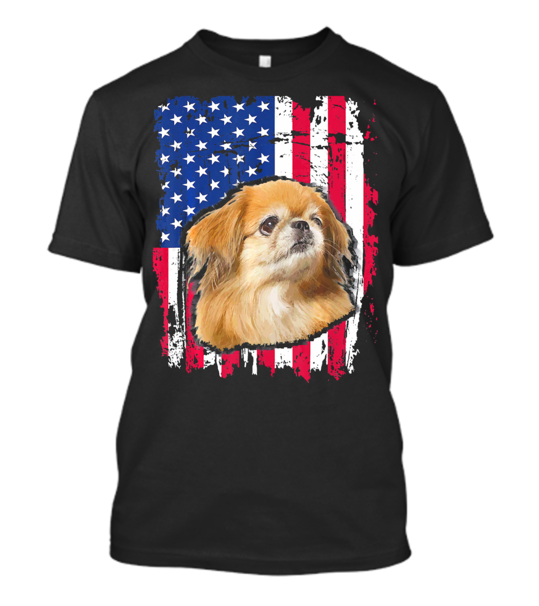 Pekingese American Flag USA Independence Day Celebration 4th Of July T-Shirt