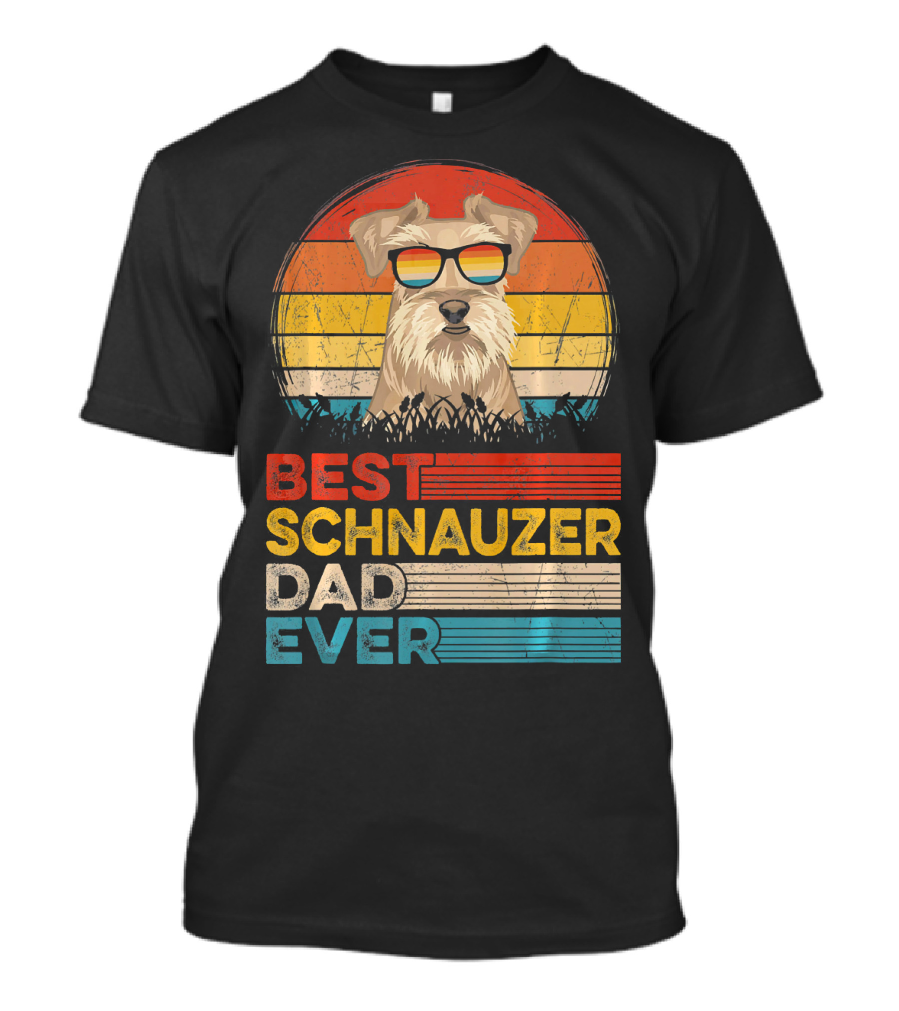 Best Schnauzer Dad Ever Vintage Retro Dog T-Shirt