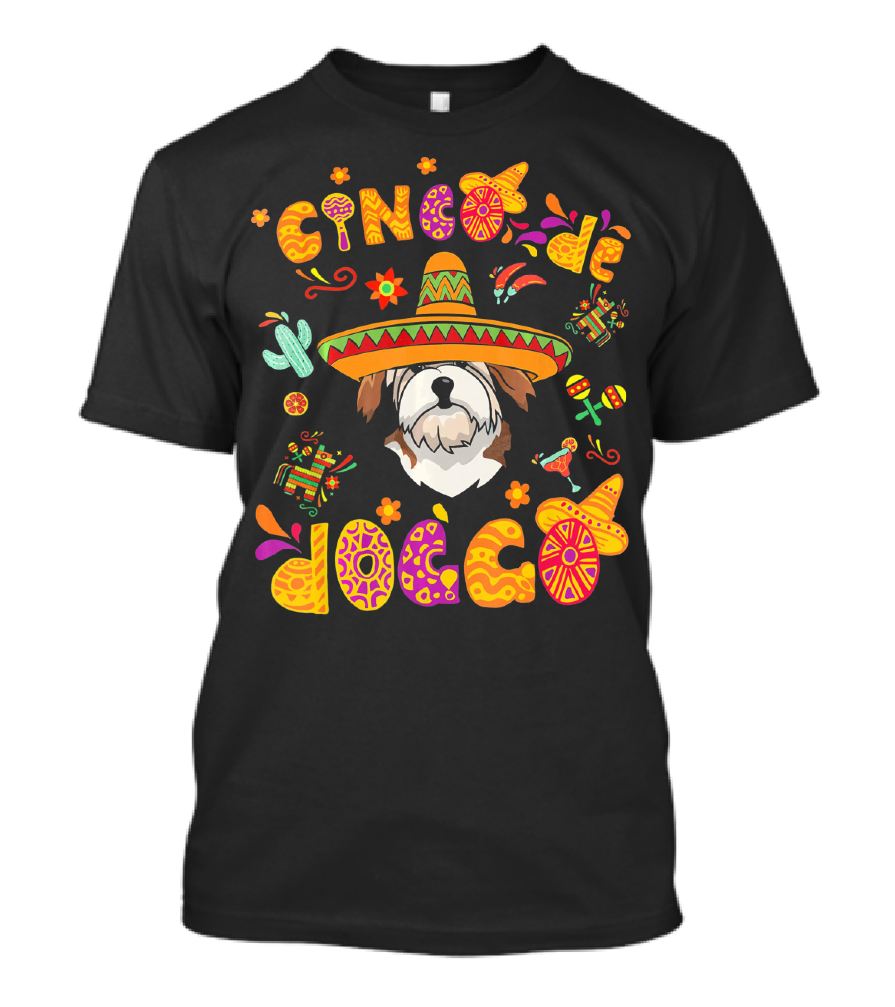 Cinco De Mayo Doggo Lhasa Apso Sombrero T-Shirt