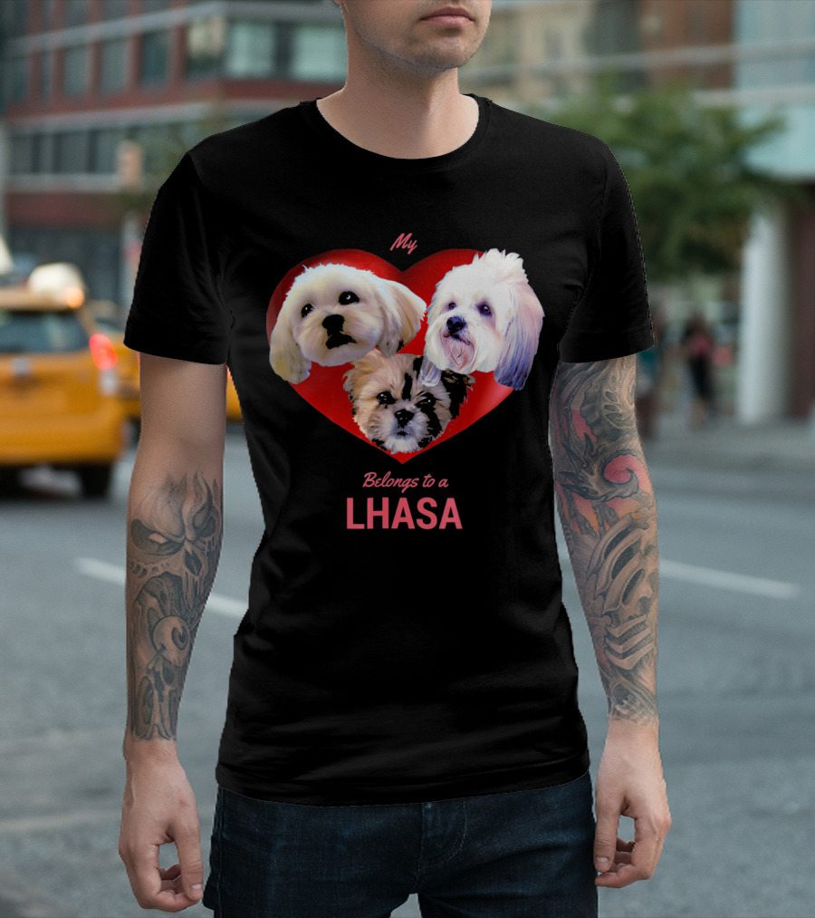 My Heart Belongs to a Lhasa Apso with 3 Cute Lhasas T-Shirt
