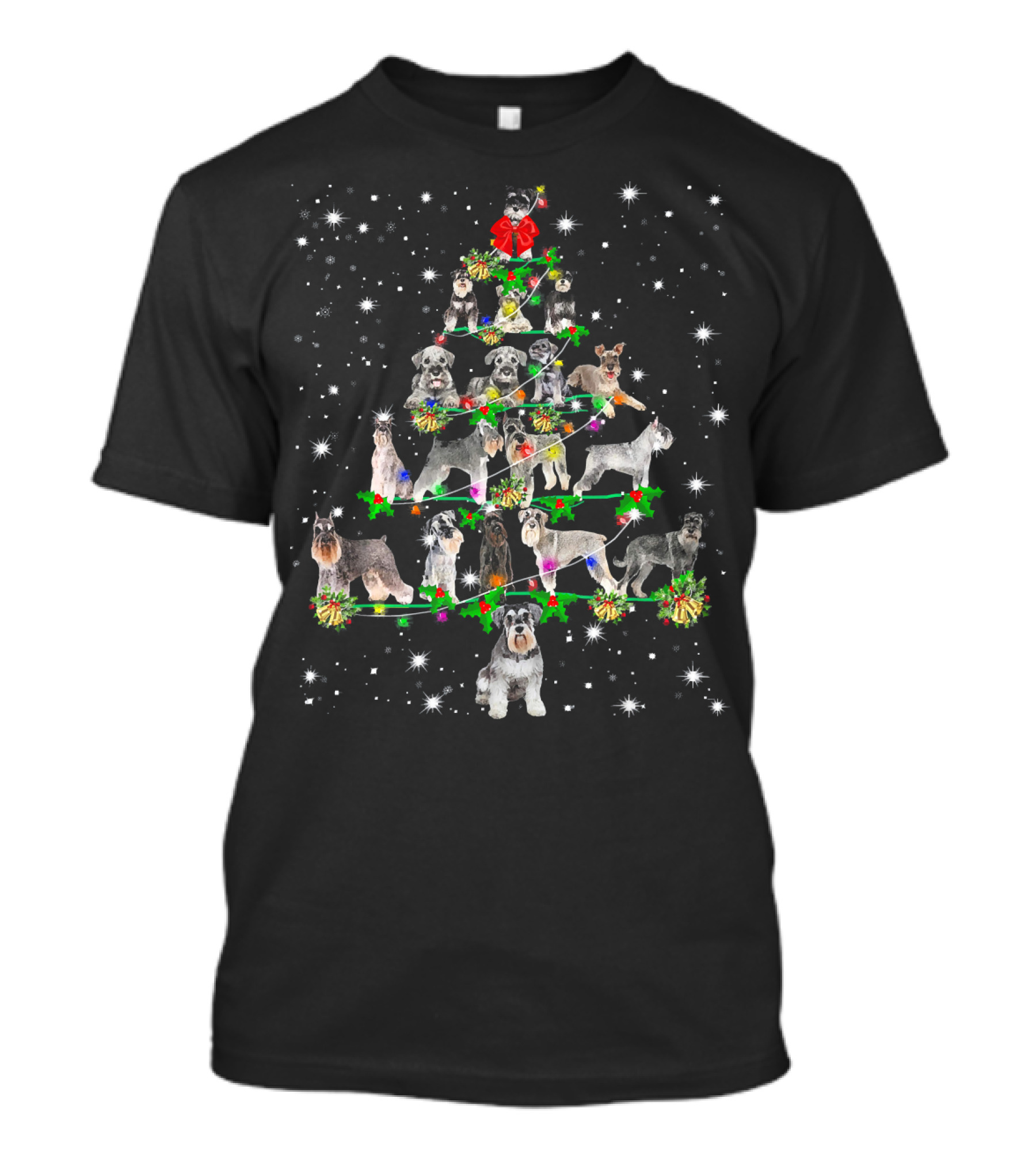 Cute Schnauzer Christmas Tree Fairy Holiday T-Shirt