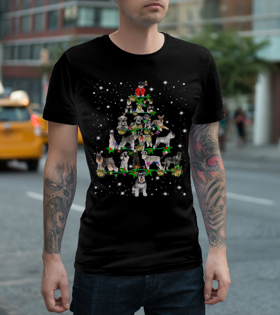 Cute Schnauzer Christmas Tree Fairy Holiday T-Shirt