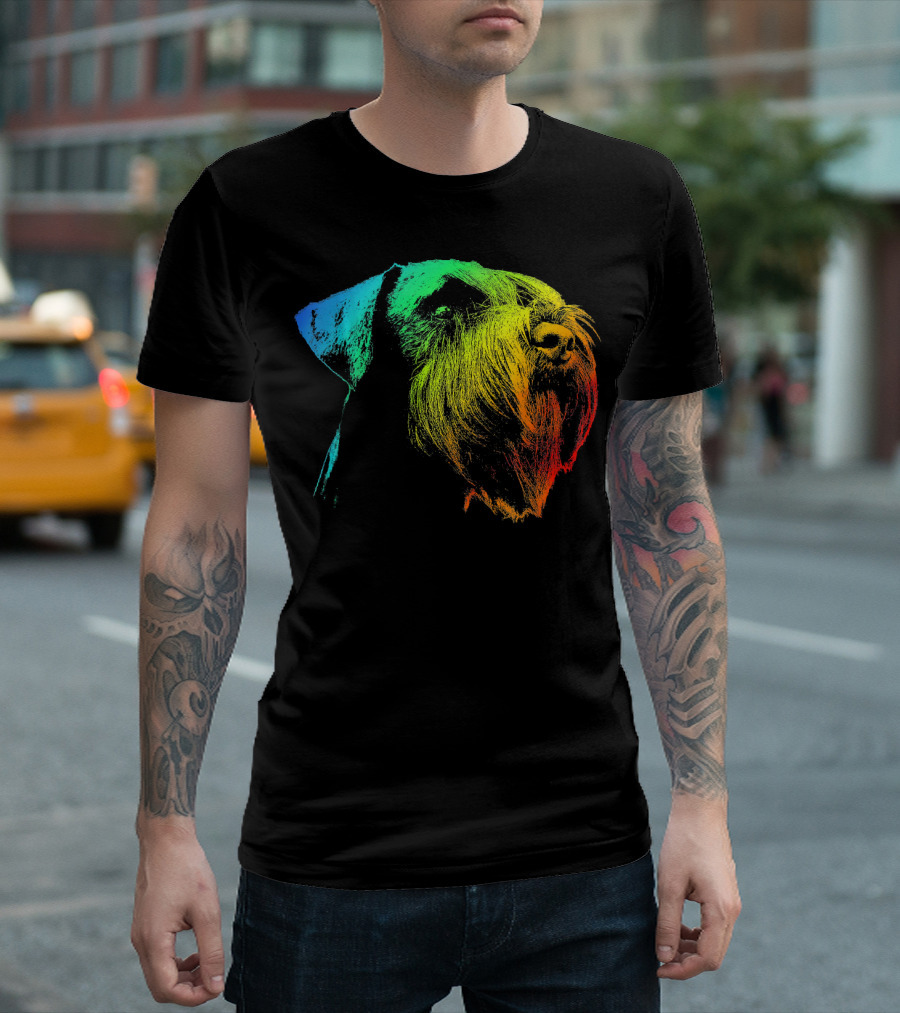 GIANT SCHNAUZER Vibrant Multicolor Rainbow T-Shirt