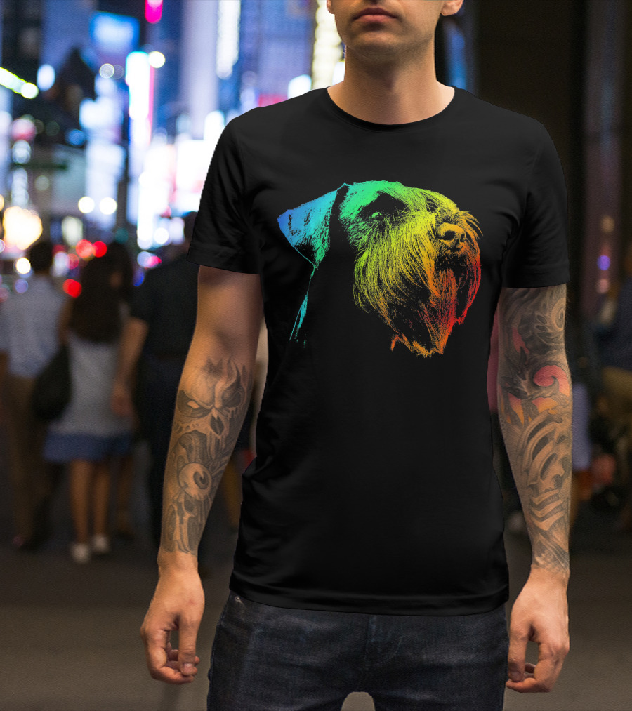GIANT SCHNAUZER Vibrant Multicolor Rainbow T-Shirt