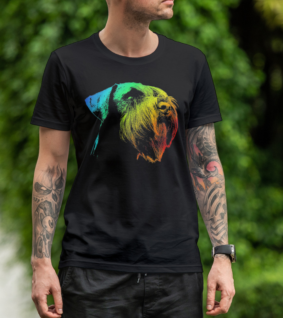 GIANT SCHNAUZER Vibrant Multicolor Rainbow T-Shirt