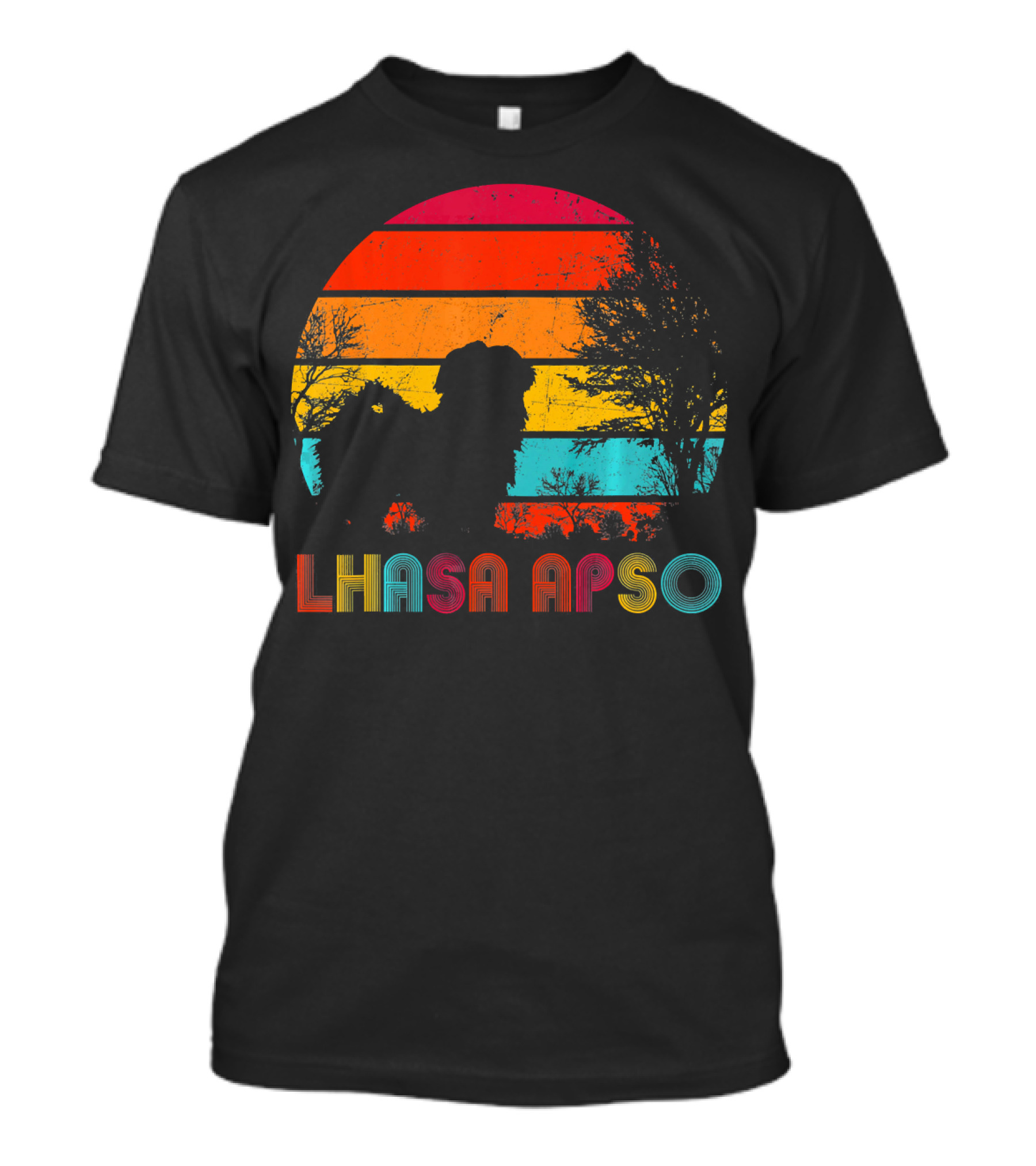 Lhasa Apso Retro Sunset T-Shirt