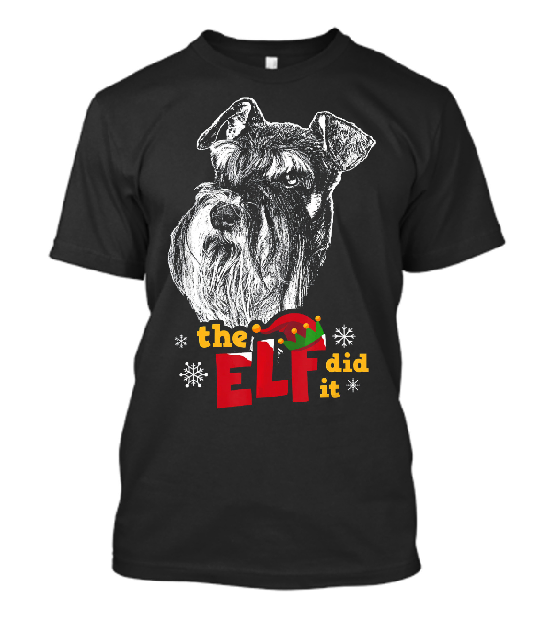 The Elf Did It Funny Schnauzer Holiday Humor T-Shirt