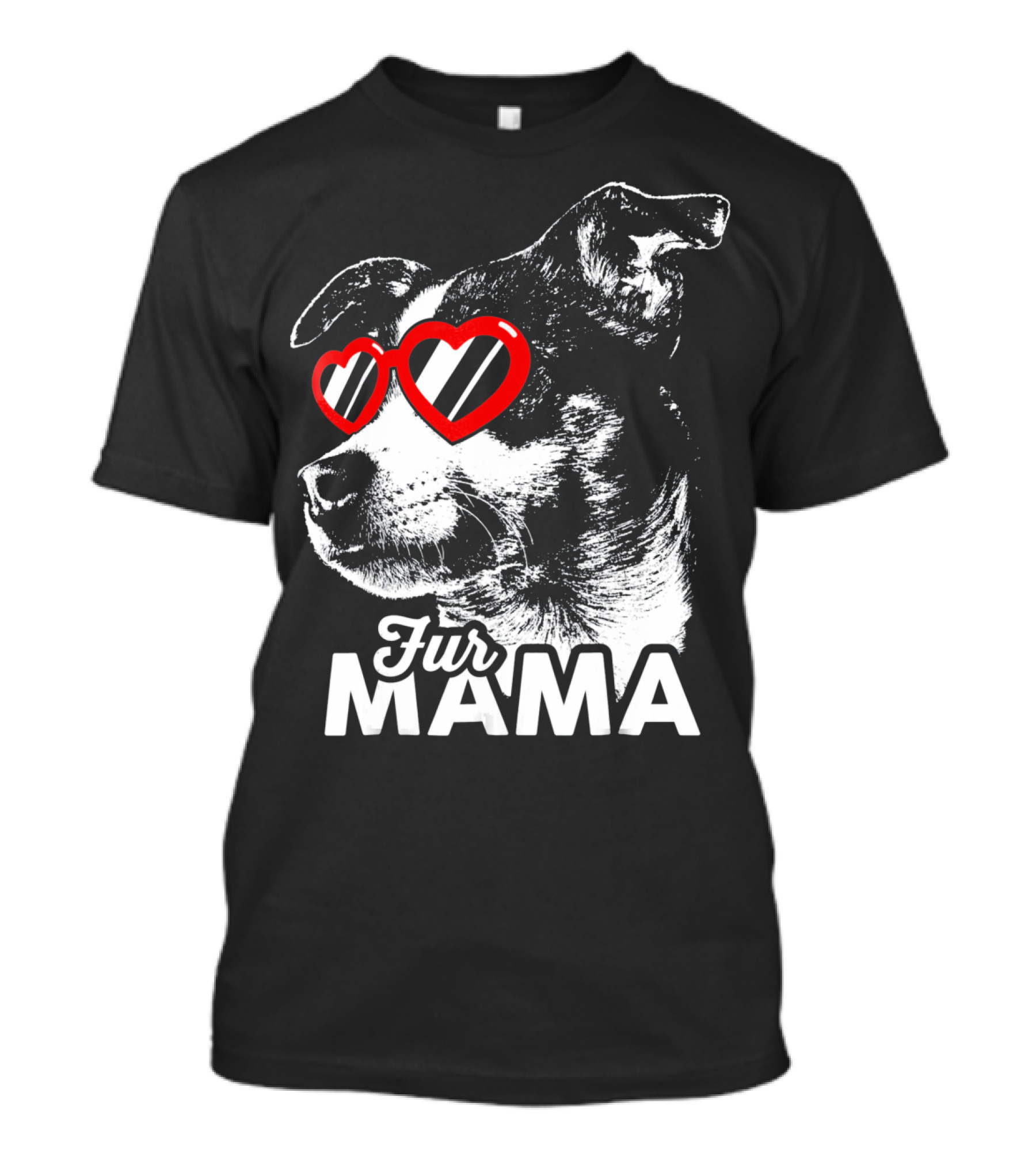 Fur Mama Cute Rat Terrier With Heart Glasses T-Shirt