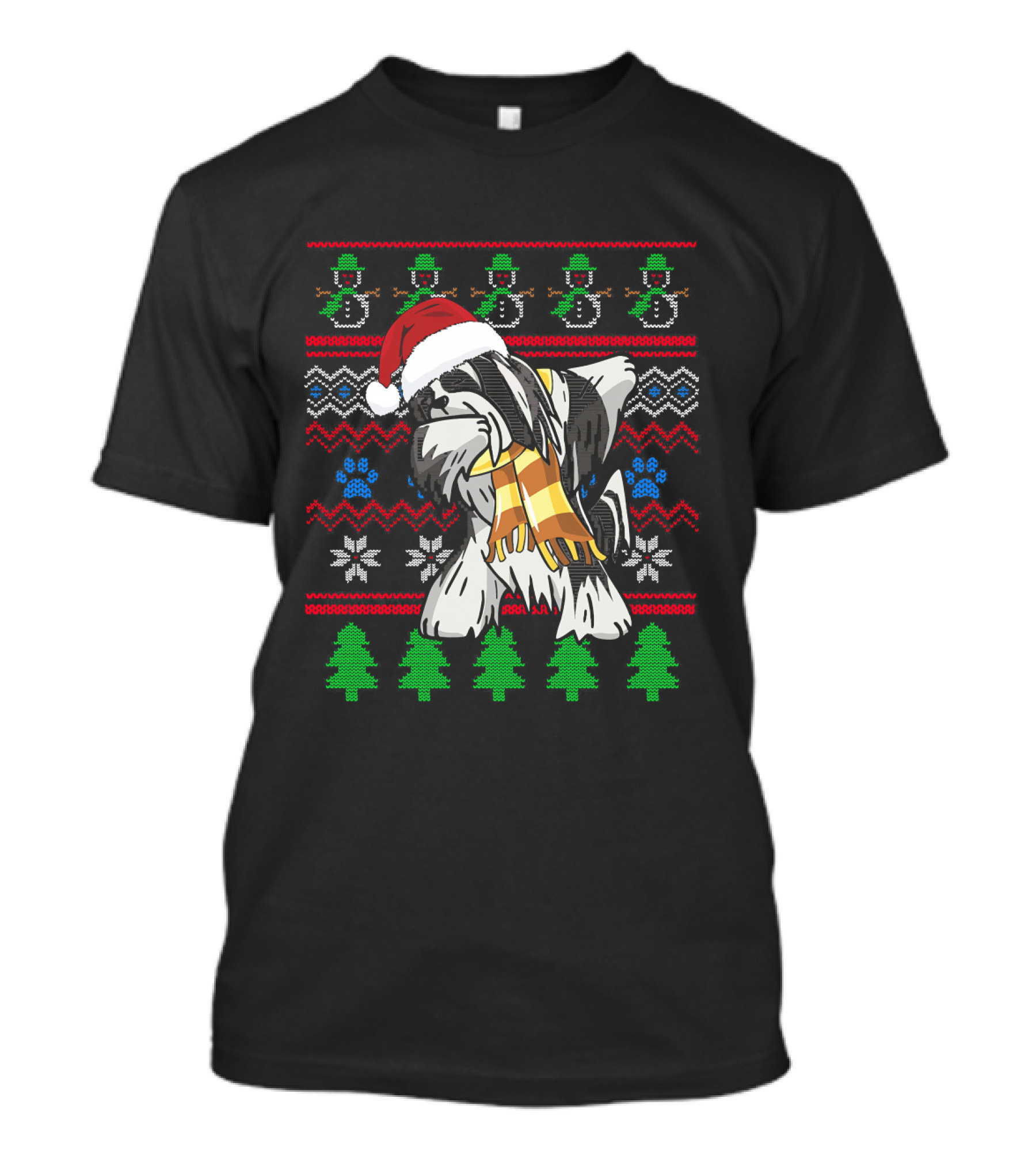 Lhasa Apso Dabbing Santa Hat Christmas T-Shirt