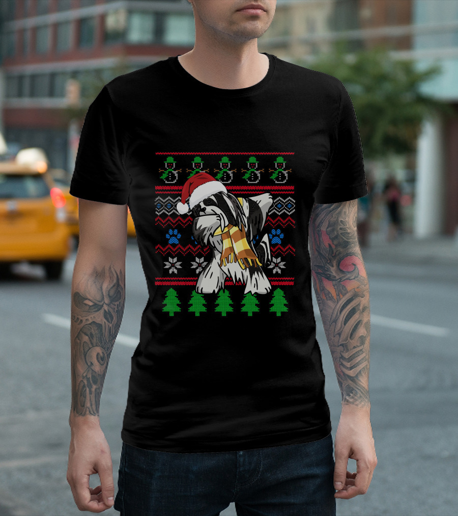 Lhasa Apso Dabbing Santa Hat Christmas T-Shirt
