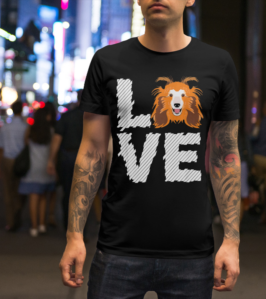 LOVE Shetland Sheepdog Dogs T-Shirt