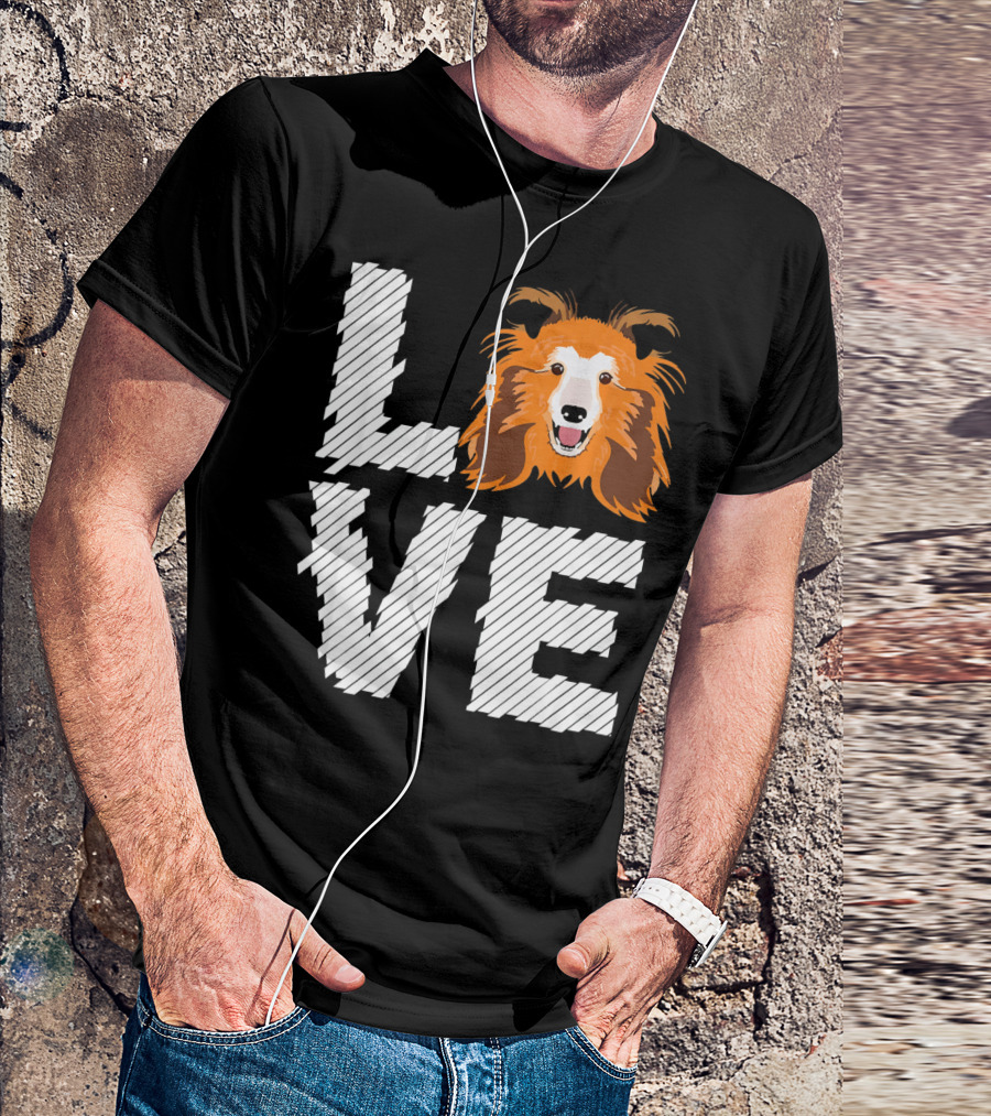 LOVE Shetland Sheepdog Dogs T-Shirt