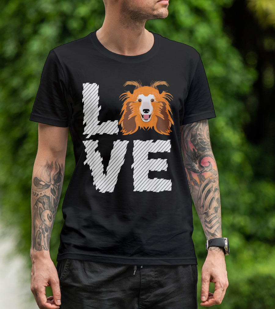LOVE Shetland Sheepdog Dogs T-Shirt