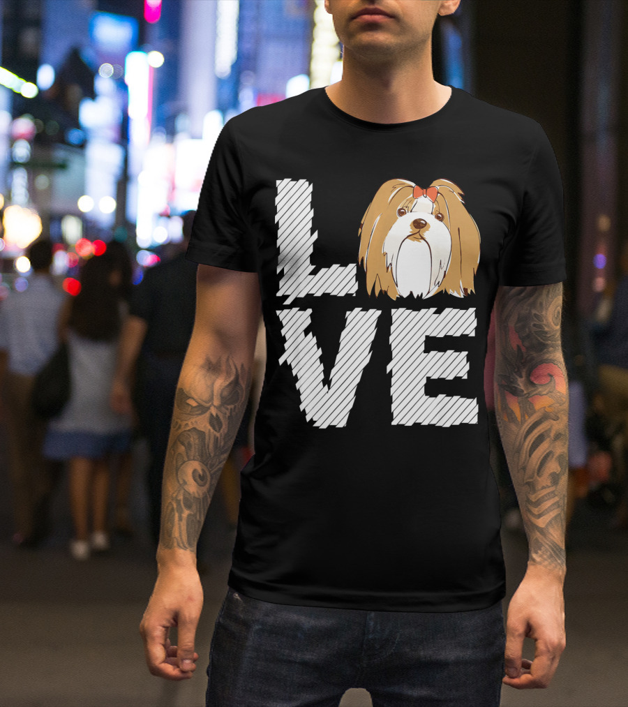 LOVE Lhasa Apso Dogs Lovers T-Shirt