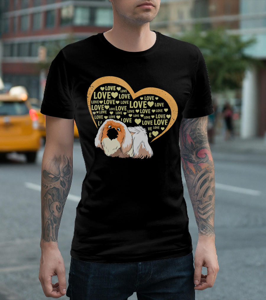 LOVE LOVE LOVE Pekingese Dog T-Shirt