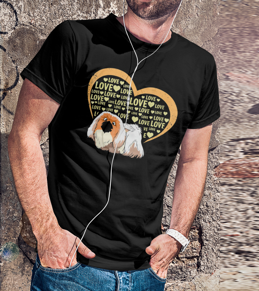 LOVE LOVE LOVE Pekingese Dog T-Shirt