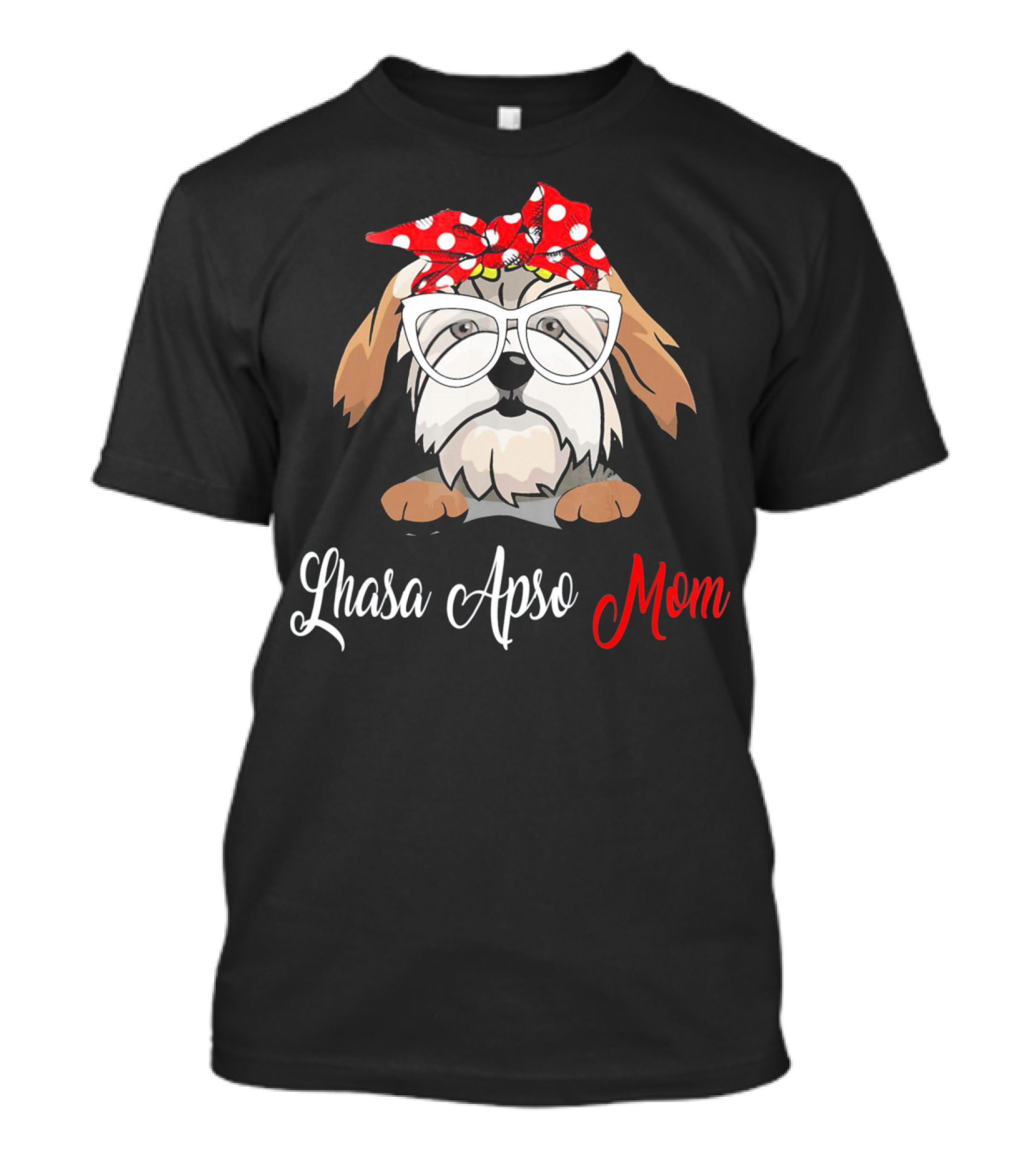 Lhasa Apso Mom Bow Glasses T-Shirt