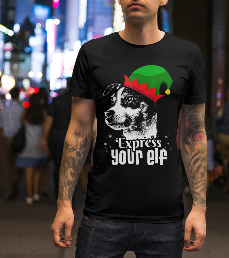 Express Your Elf Christmas Dog Rat Terrier T-Shirt