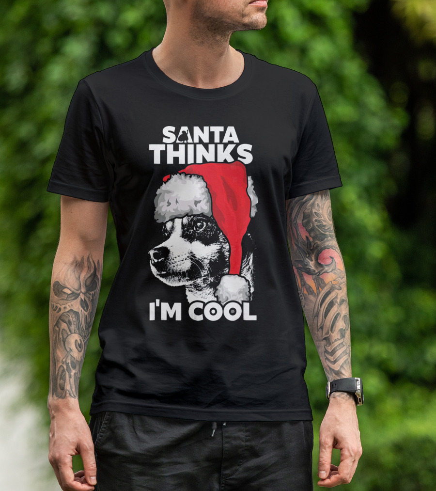 Santa Thinks I'm Cool Rat Terrier T-Shirt