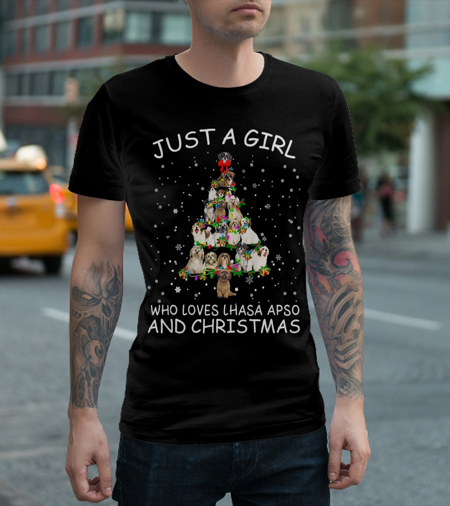 Just A Girl Who Loves Lhasa Apso And Christmas T-Shirt