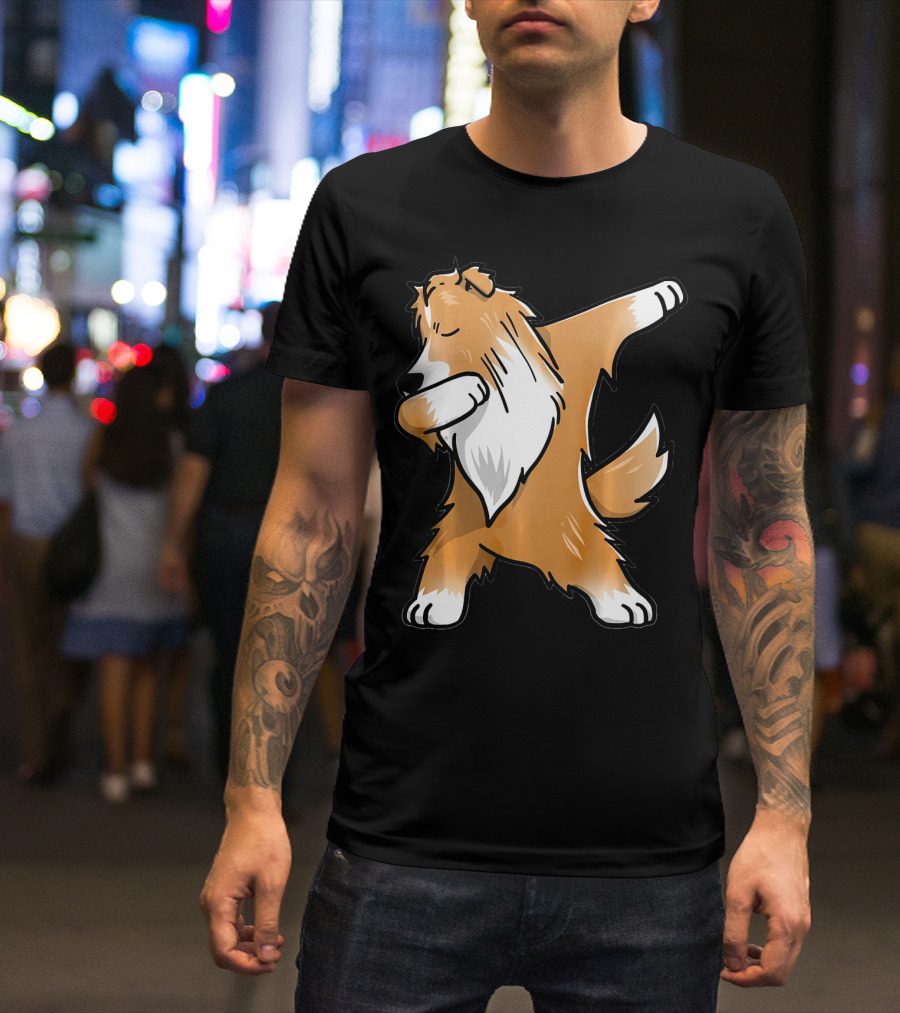 Dabbing Shetland Sheepdog Sheltie Dog Dance Pose T-Shirt