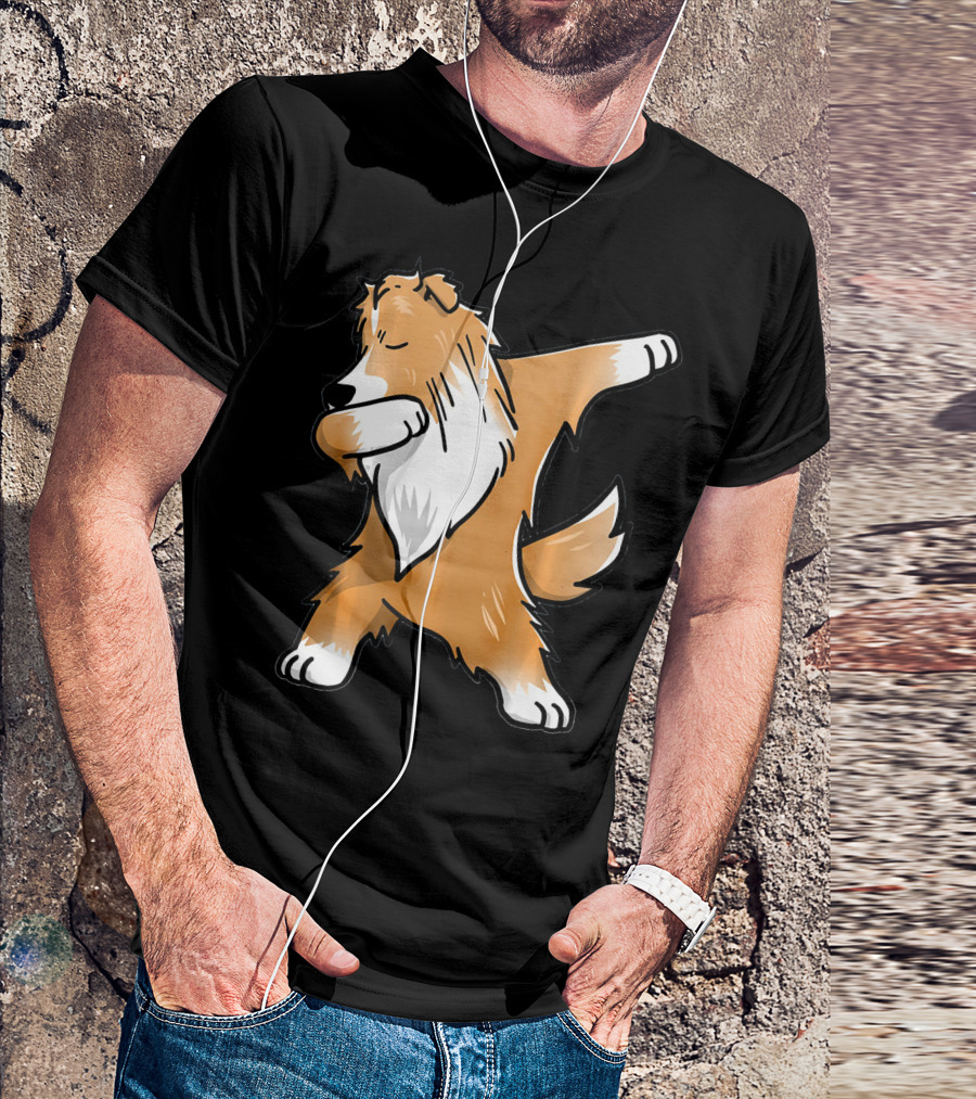 Dabbing Shetland Sheepdog Sheltie Dog Dance Pose T-Shirt