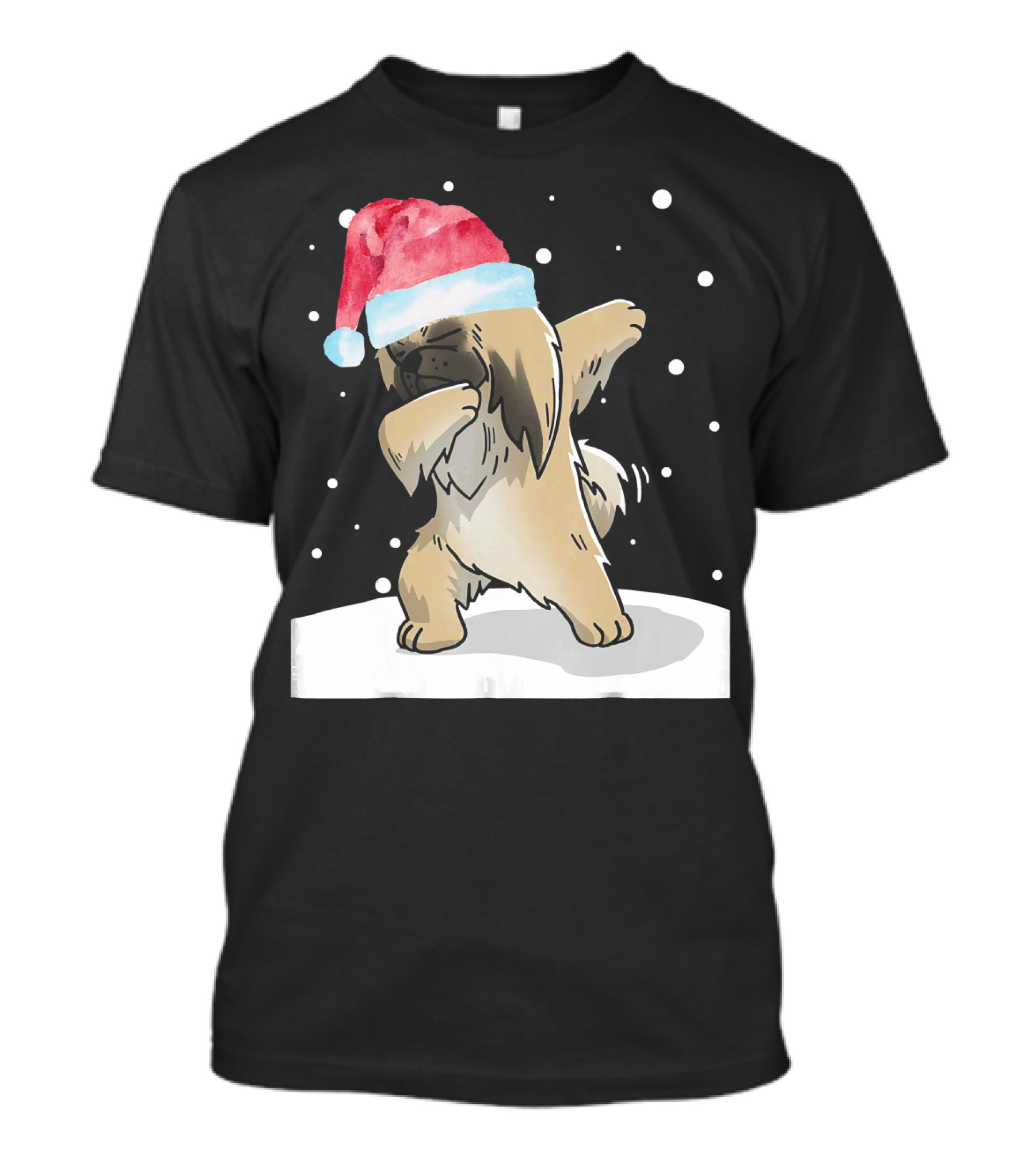 Dabbing Pekingese Dog Funny Dab Christmas Santa Hat T-Shirt