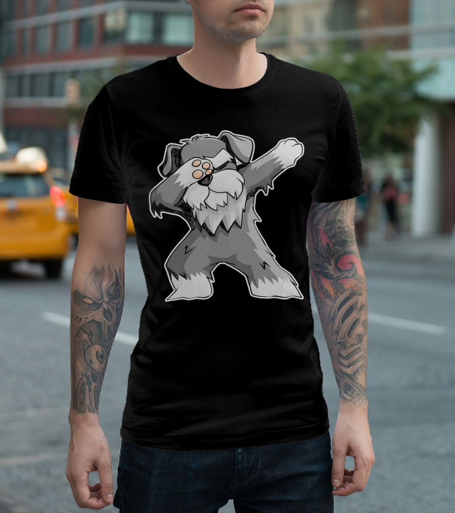 Dabbing Dance Schnauzer Schnauze Cartoon T-Shirt
