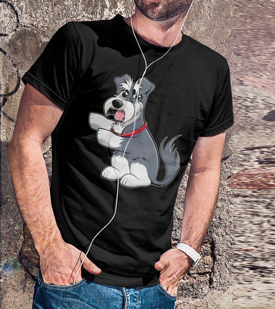 Funny Miniature Schnauzer Dab Dance Pose T-Shirt