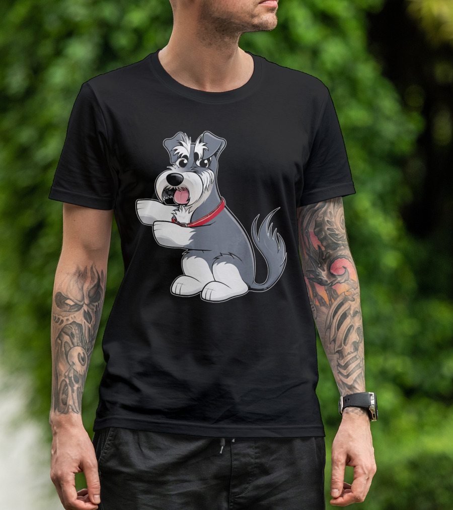 Funny Miniature Schnauzer Dab Dance Pose T-Shirt