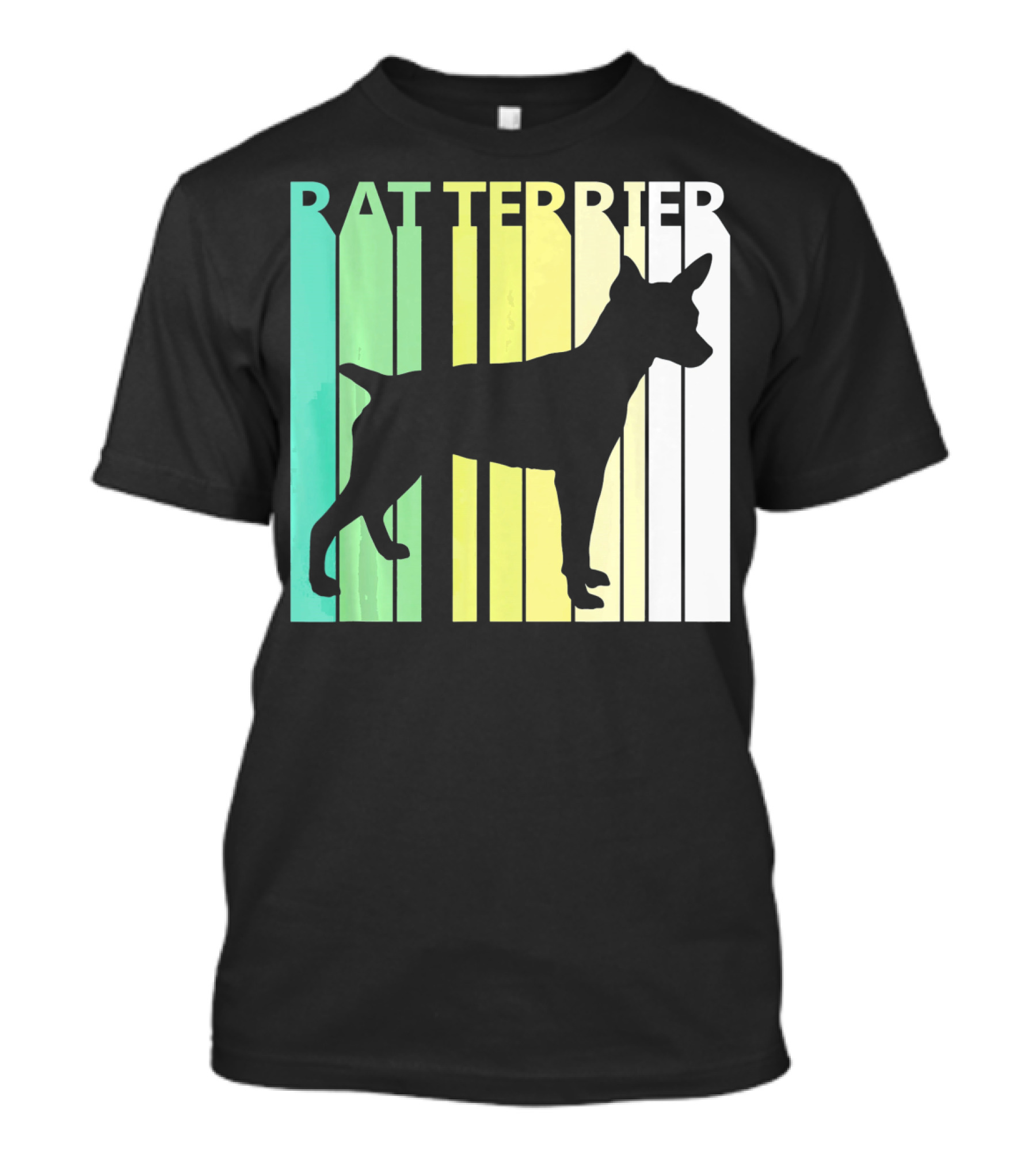 Funny Rat Terrier Silhouette Retro Gradient T-Shirt