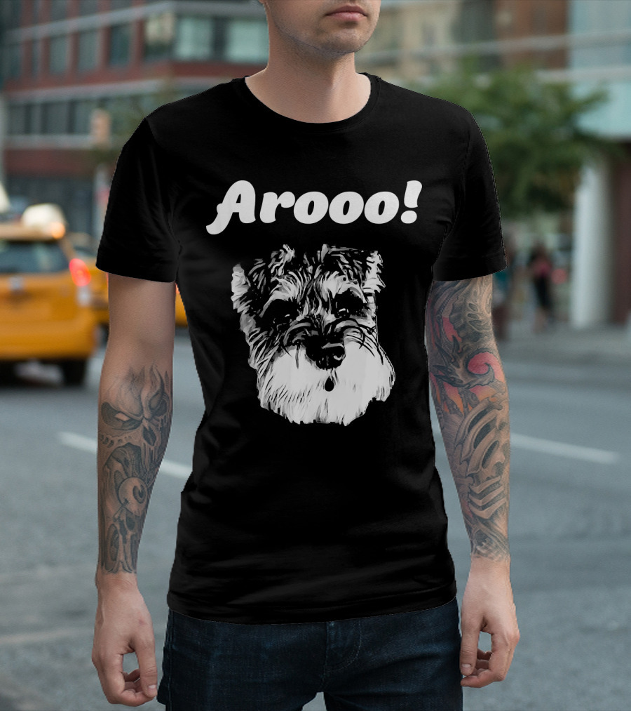 Schnauzer Arooo Barking Face T-Shirt