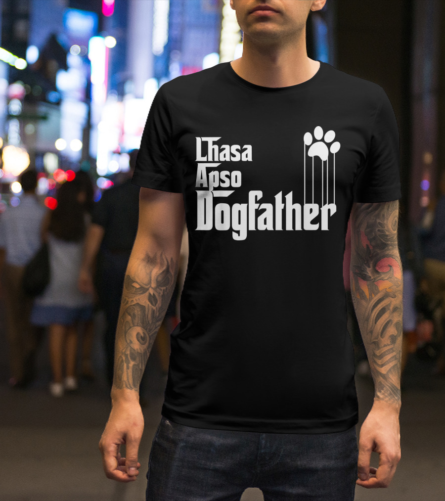 Lhasa Apso Dogfather Mens Dog Dad T-Shirt