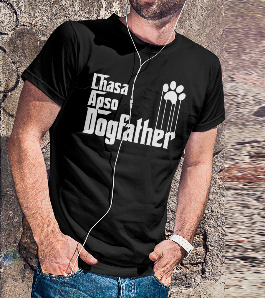Lhasa Apso Dogfather Mens Dog Dad T-Shirt