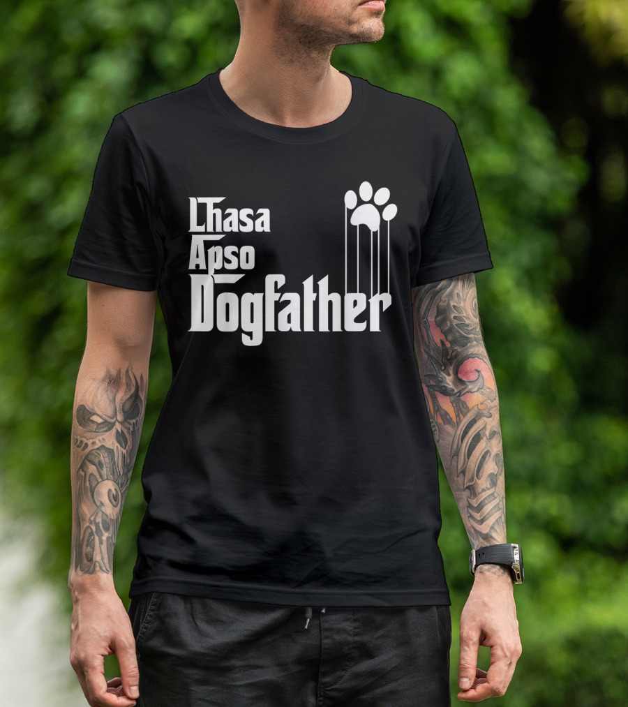 Lhasa Apso Dogfather Mens Dog Dad T-Shirt