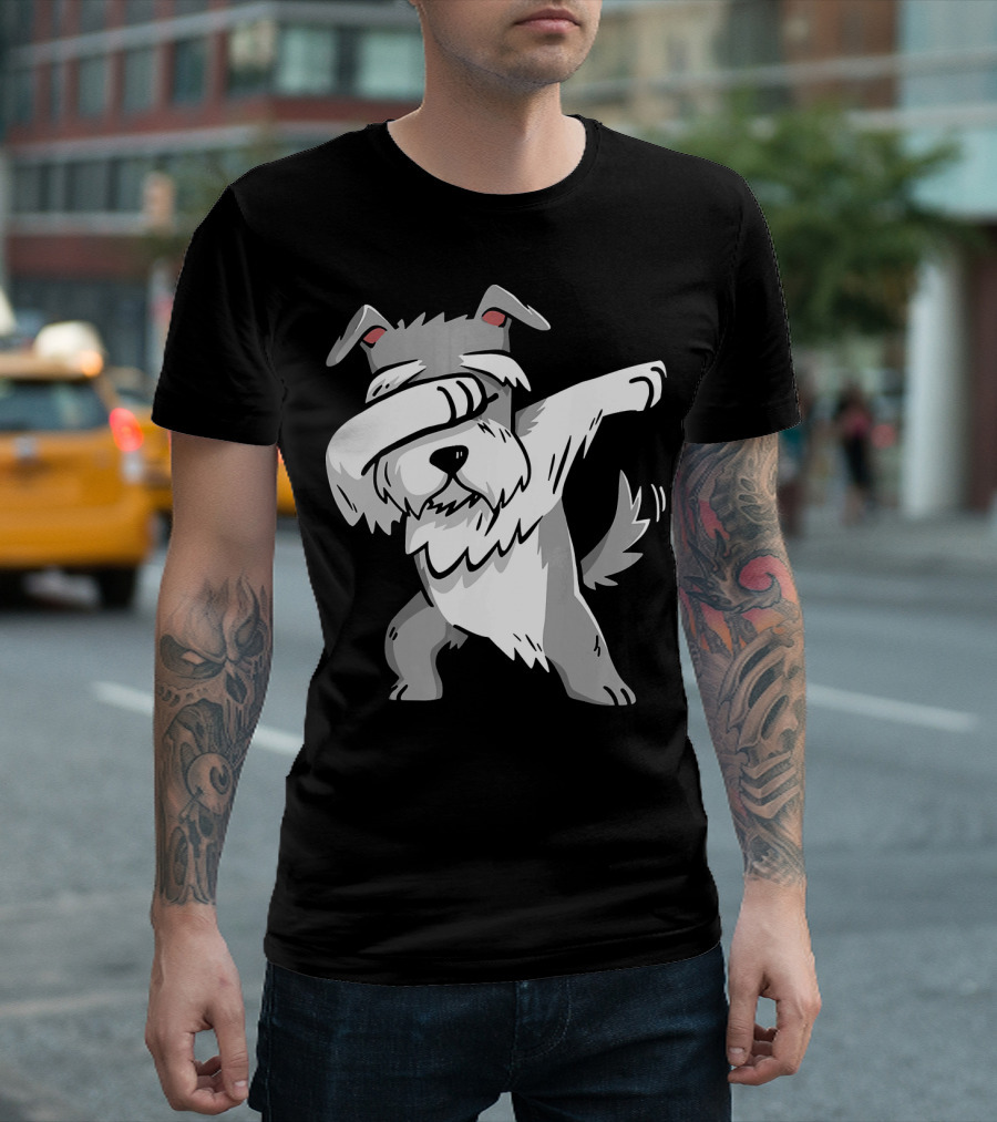 Dabbing Schnauzer Kids Dog Pose T-Shirt