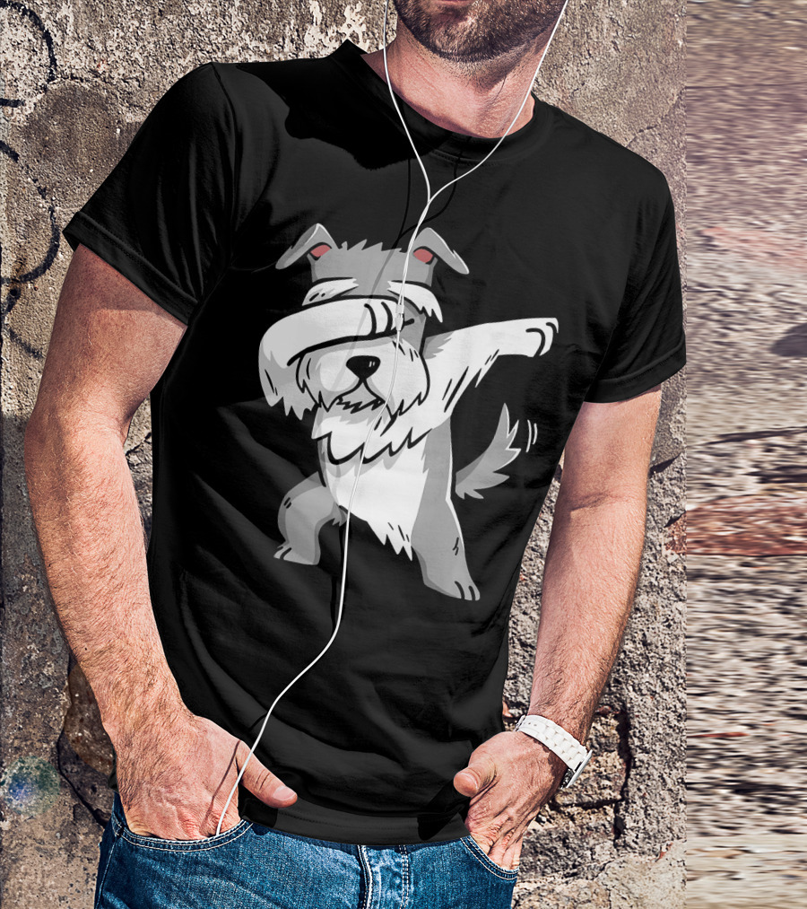 Dabbing Schnauzer Kids Dog Pose T-Shirt