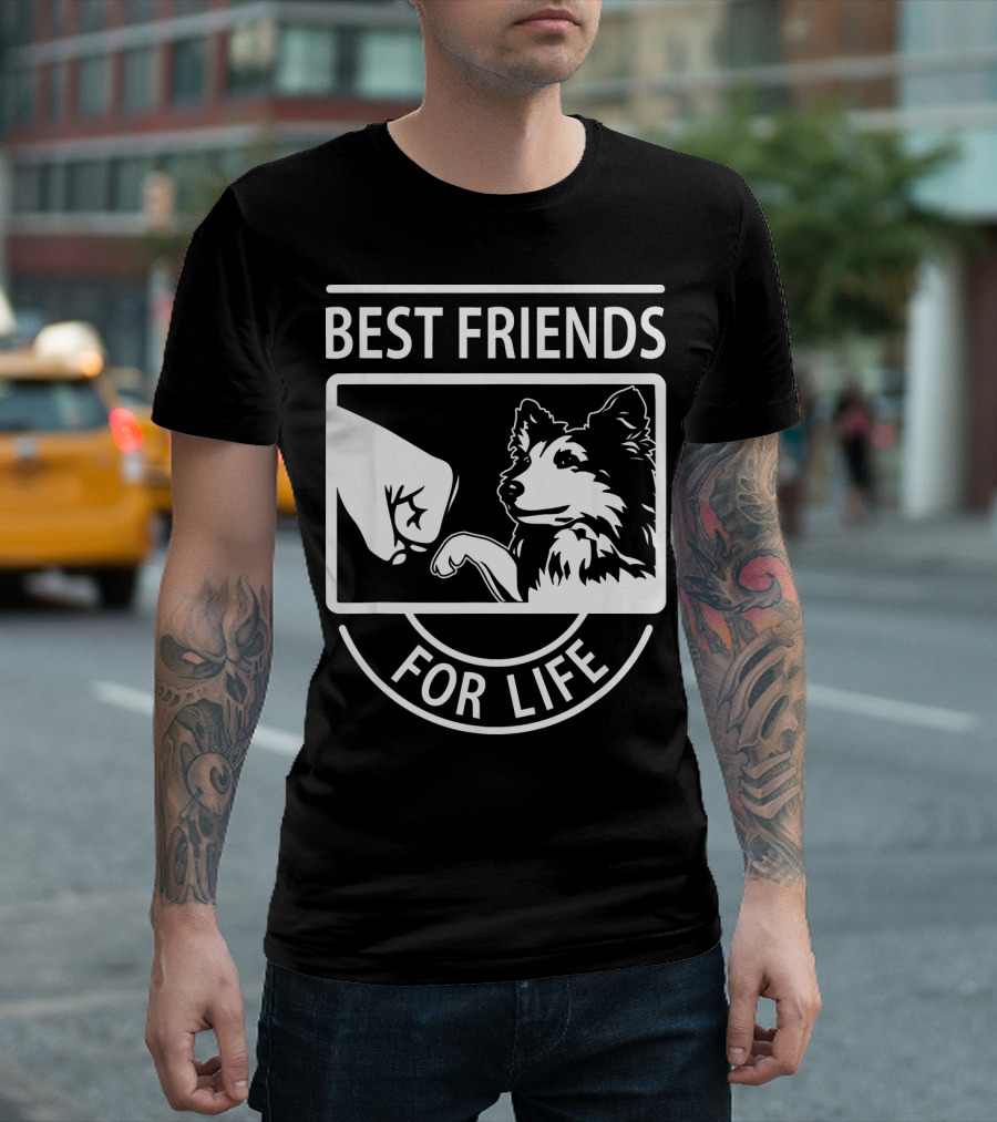 Best Friends For Life Sheltie Fist Bump T-Shirt