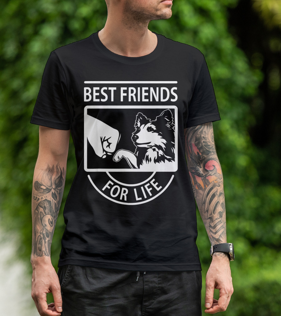 Best Friends For Life Sheltie Fist Bump T-Shirt