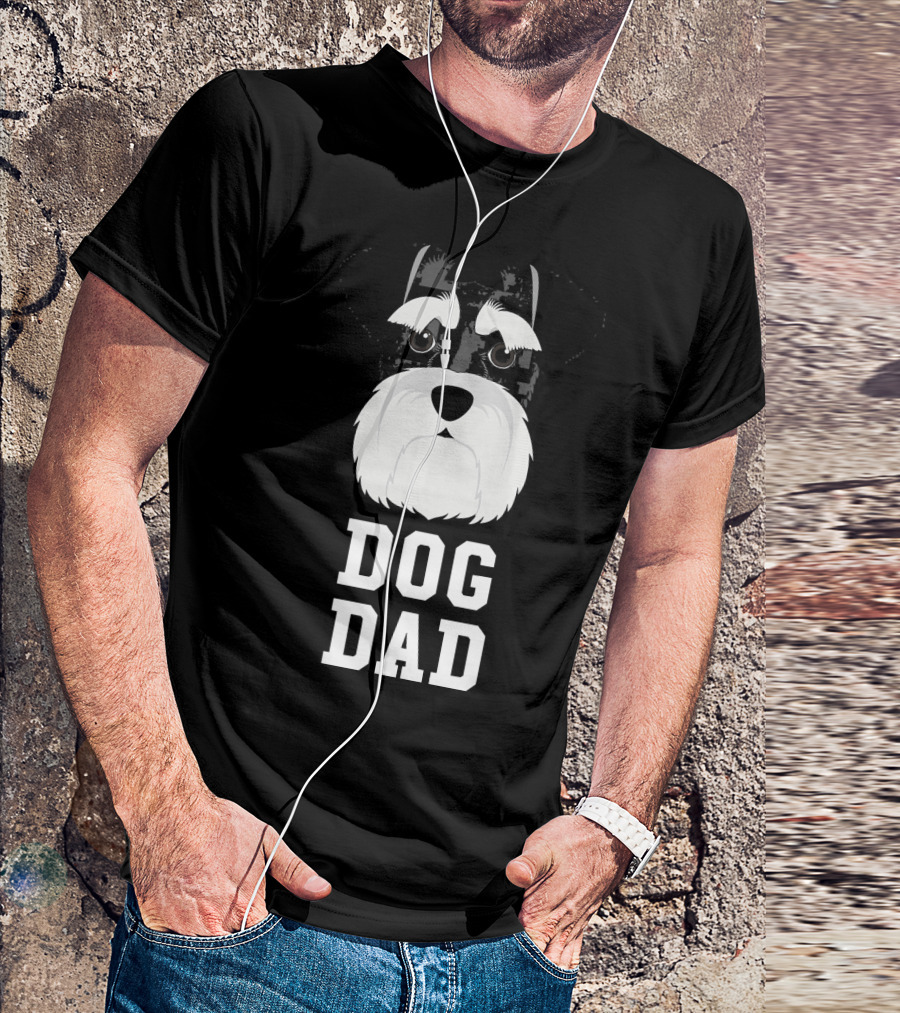 Dog Dad Schnauzer Face T-Shirt