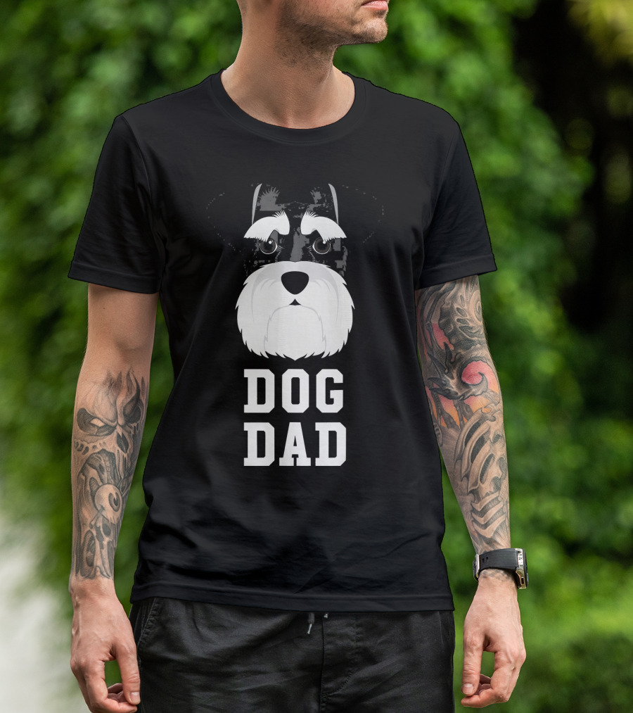 Dog Dad Schnauzer Face T-Shirt