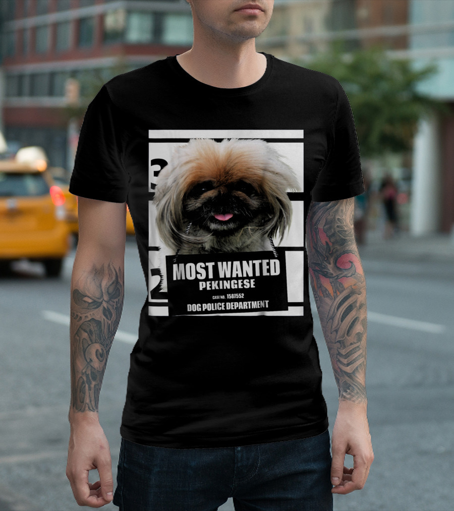 Most Wanted Pekingese Dog Police Department Case No. 1581552 T-Shirt