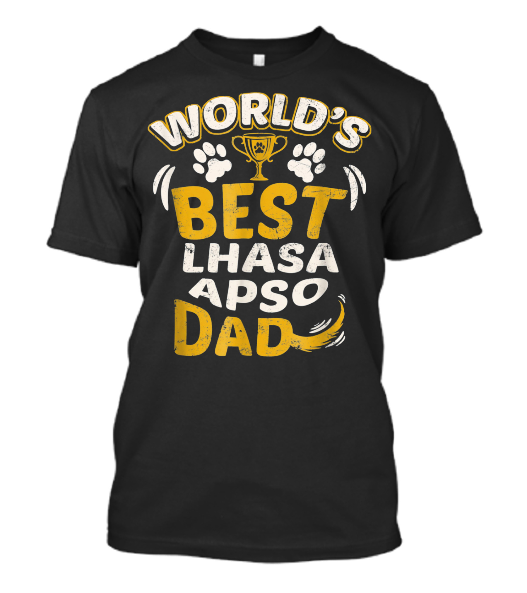 World's Best Lhasa Apso Dad Paw Trophy T-Shirt